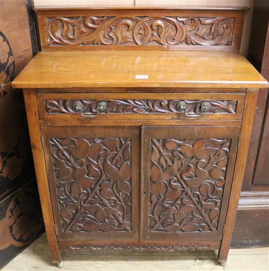 A carved chiffonier W.86cm
